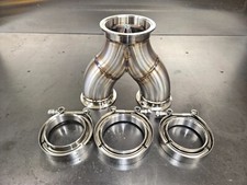 2-1 Vband Merge Collector 3.5 To 3 .065 304 Stainless Tig Welded Turbo Exhaust