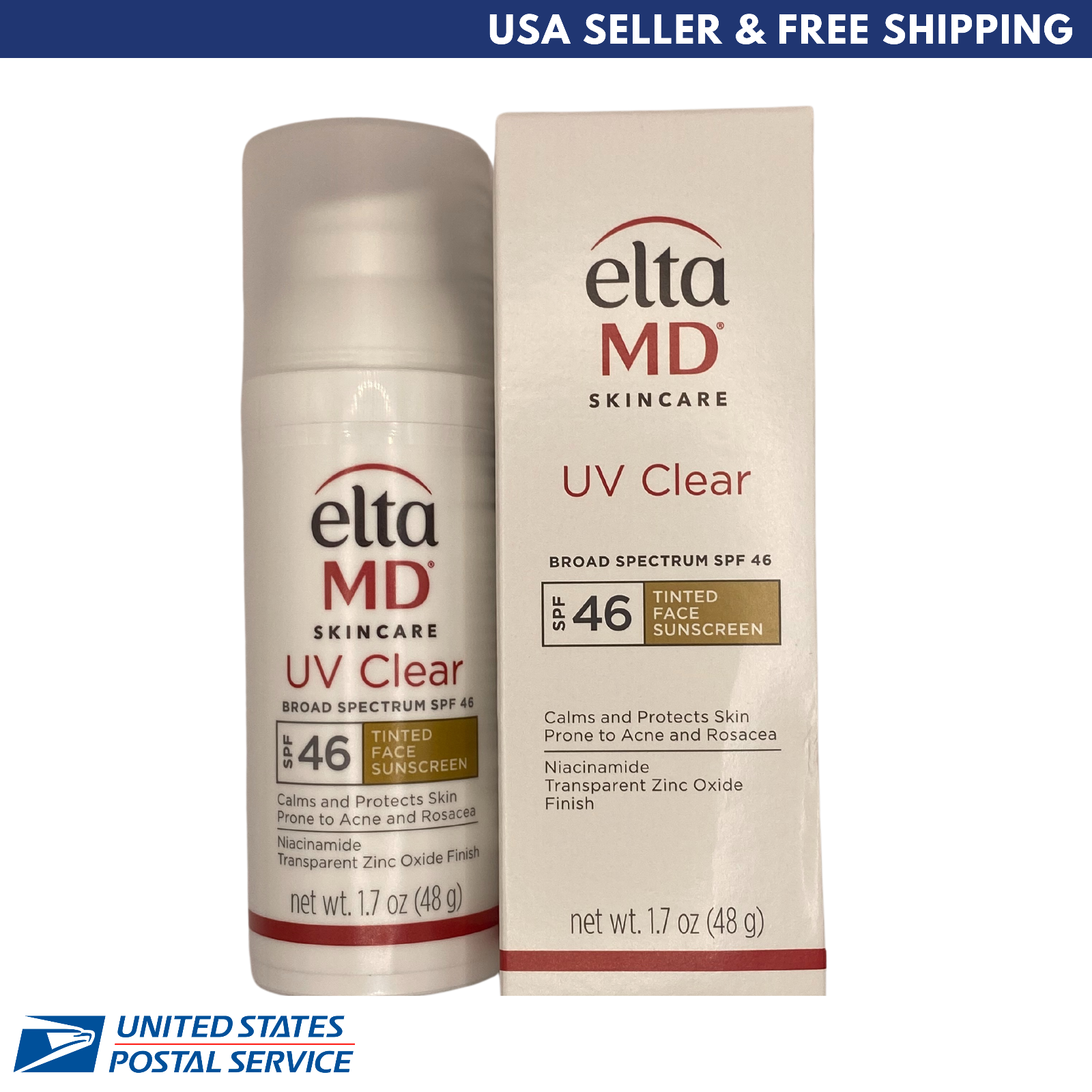 EltaMD UV Clear Tinted SPF 46 Facial Sunscreen 48g - Oil-Free Mineral Protection-image