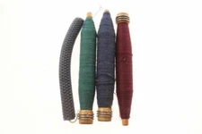 3 Textile Mill Wooden Sewing Bobbins Spools Thread Yarn & Cord Candle
