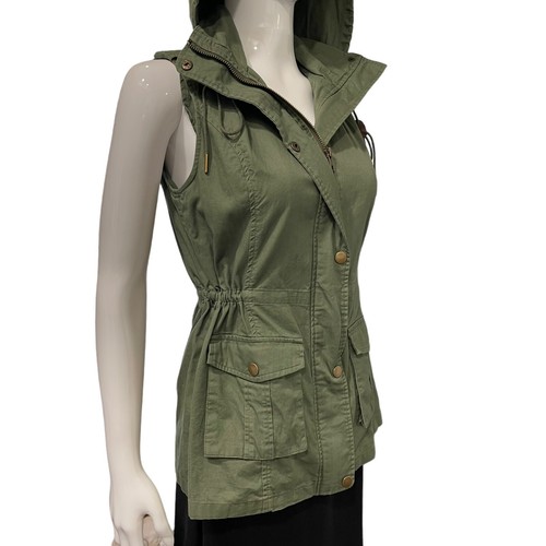 41 Hawthorn Women's Stitchfix Jahana Vest Olive Green Cargo Size Small Hooded - Picture 2 of 14
