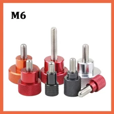 Knurled Thumb Screws Aluminium Handle + Stainless Rod Hand Grip Knob Bolts M6