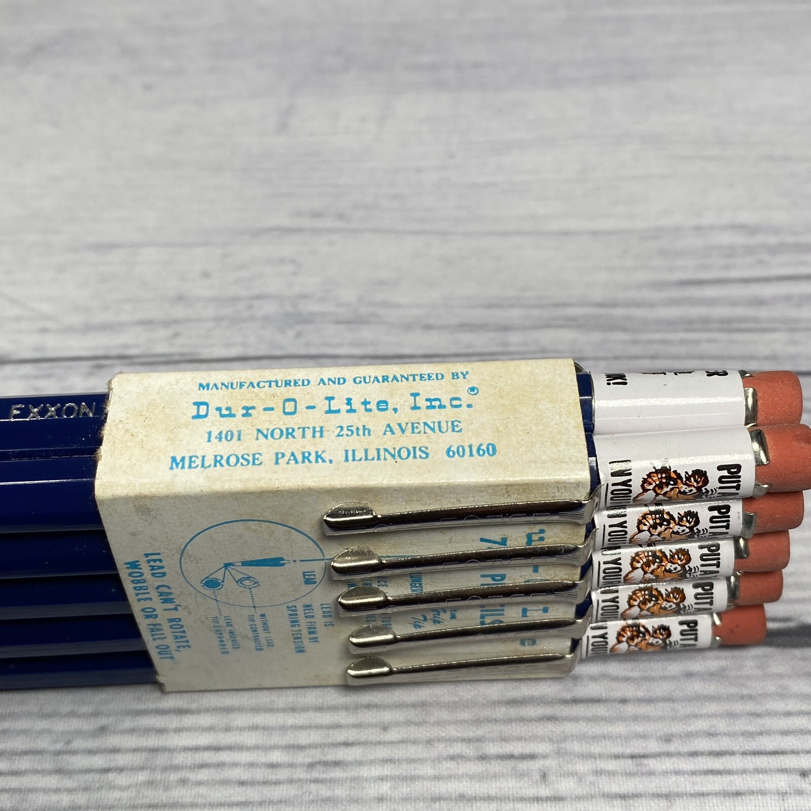 Vintage Durolite Exxon Mechanical Pencil Advertising.  Set Of 10. NIB