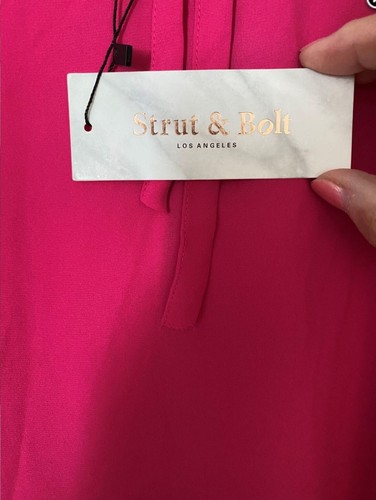 Strut & Bolt Maxi Dress Fucshia Size Small Halter Top Adjustable Straps NWT - Picture 5 of 6