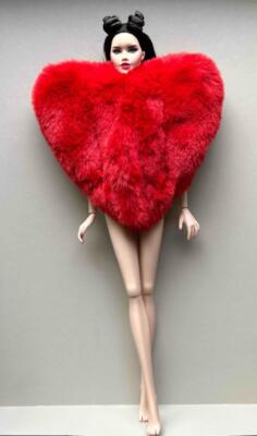 12'' SHANTOMMO Doll Fashion ''Wild Heart'' Red Fur Jacket~By Ryan Liang~New