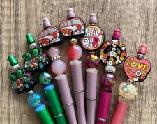 Custom beaded pen. Groovy Gifts, basket filler, party, journal, teen,