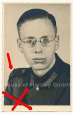 136485: Portraitfoto Heer Soldat/Schütze Schulterklappen Überschübe Dienstbrille