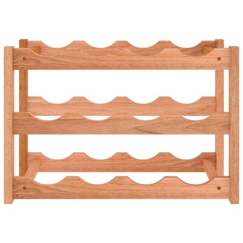 Rack for 12 Bottles Solid Wood Walnut L7K5 - Picture 3 of 6