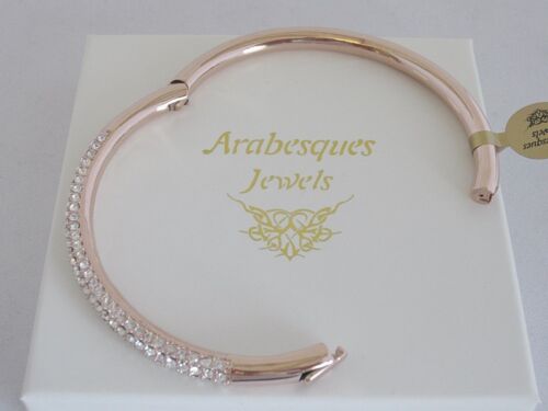 ARABESQUES JEWELS HINGED BANGLE/BRACELET. REAL MINI SWAROVSKI CRYSTAL ELEMENTS - Picture 3 of 11