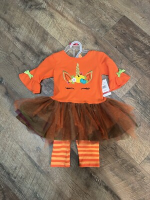 Emily Rose Fall Unicorn Tulle Tutu Skirt Dress with Bell sleeve size 18 Month