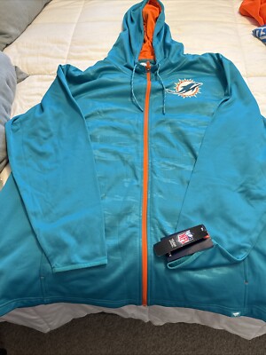 Miami Dolphins Fanatics NFL Team Full Zip Jacket Size 4XL NWT