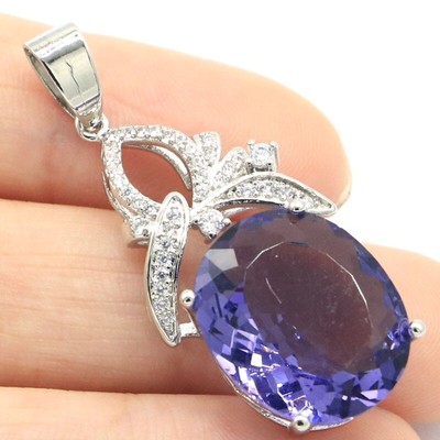 Kaufen Sie 2 erhalten Sie 1 gratis 6g 925 MASSIVES STERLINGSILBER Anhänger lila Spinell CZ