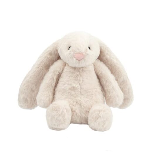 Interactive Bunny Buddy Dog Toy with Crinkle and Squeaky Large Bunny (Beige)
