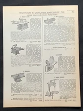 1942 Hardware Catalog Pgs ~ Bench Saws Belt Sanders Drill Presses ~ Woodworking