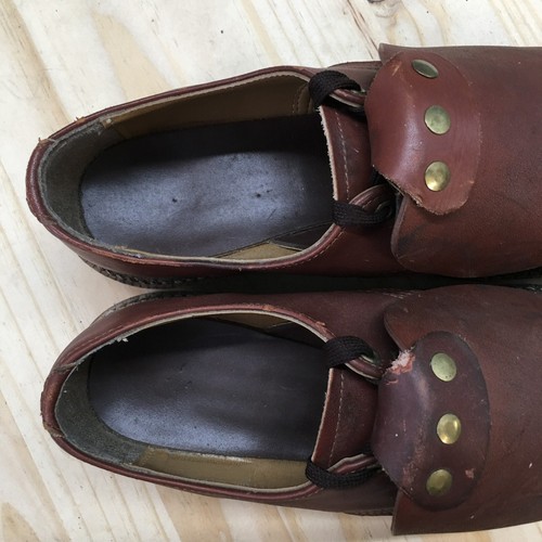 Vintage Vibram Shoes Mens 8 DX Slip On Brown Leather Round Toe Casual Low Top - Picture 6 of 15