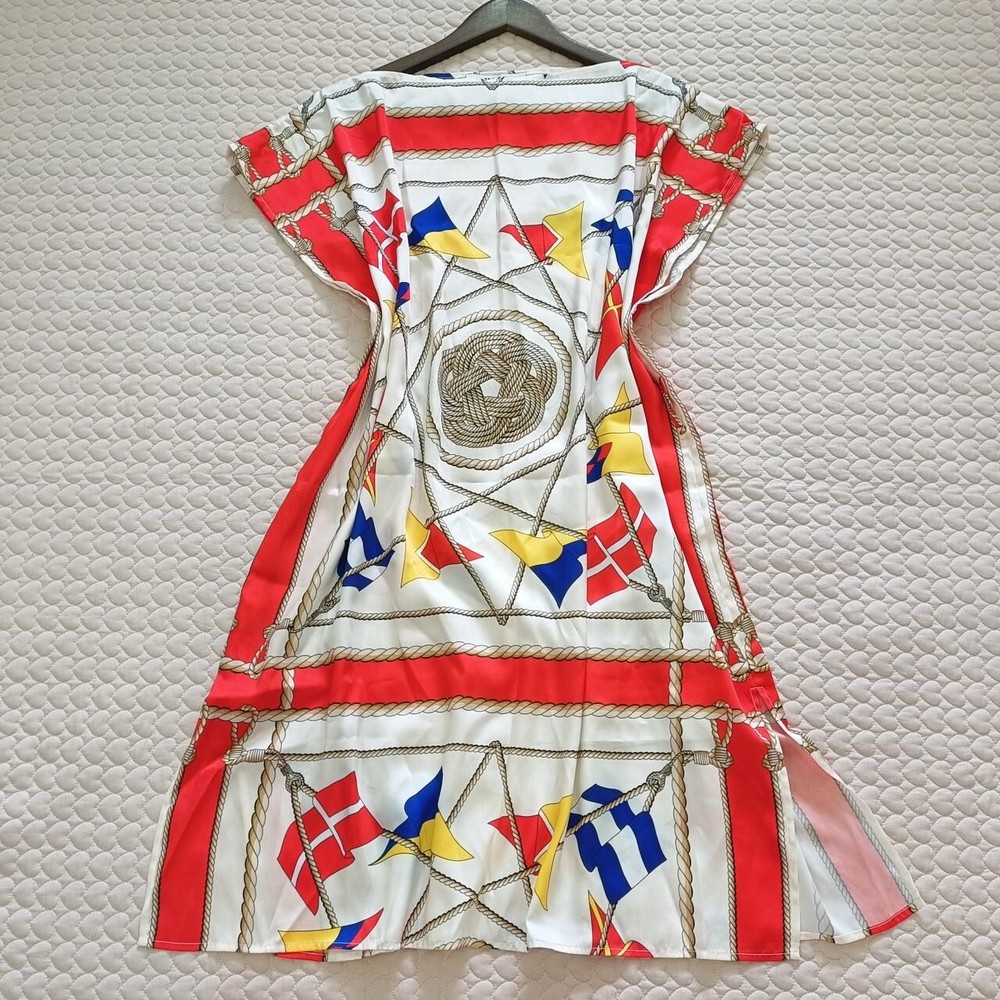 NWOT MSGM Womens Colorful Boho Knee Length Dress Size 40 Oversize