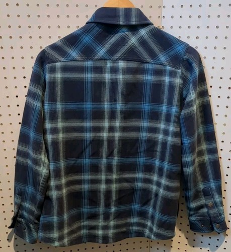 Orvis Flannel Jacket Medium Blue Pockets Snap - Picture 2 of 5