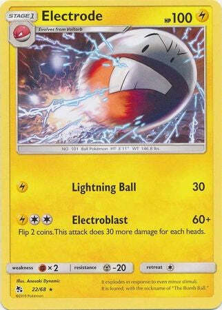 Electrode - 22/68 - Rare Sun & Moon: Hidden Fates Pokemon Card