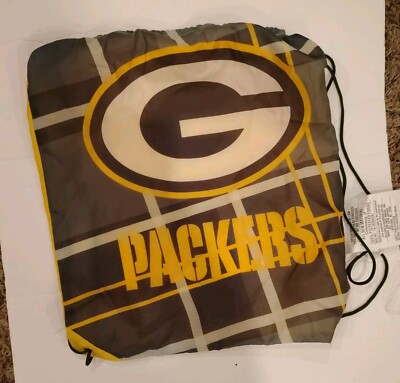 Green Bay Packers Back Pack/Sack Drawstring Drawstring Nylon Backpack Sling M2