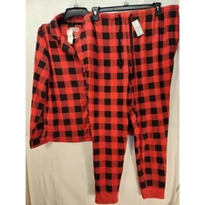 Cuddl Duds Pajamas Set Womens Shirt Large Shirt Pants Size XXL Plaid