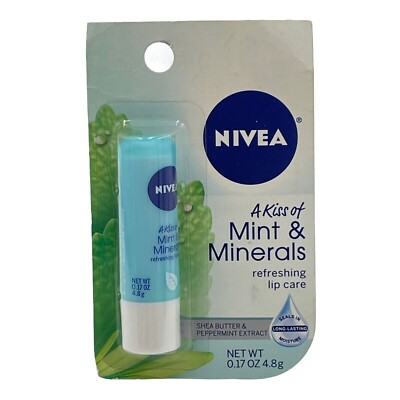 (1) NIVEA  A Kiss of Mint & Minerals Refreshing Lip Care, Shea Peppermint, RARE