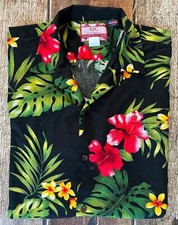 VINTAGE RJC MADE IN HAWAIIA SHORT SLEEVE TROPICAL LUAU CAMP SHIRT MULTI MENS XL