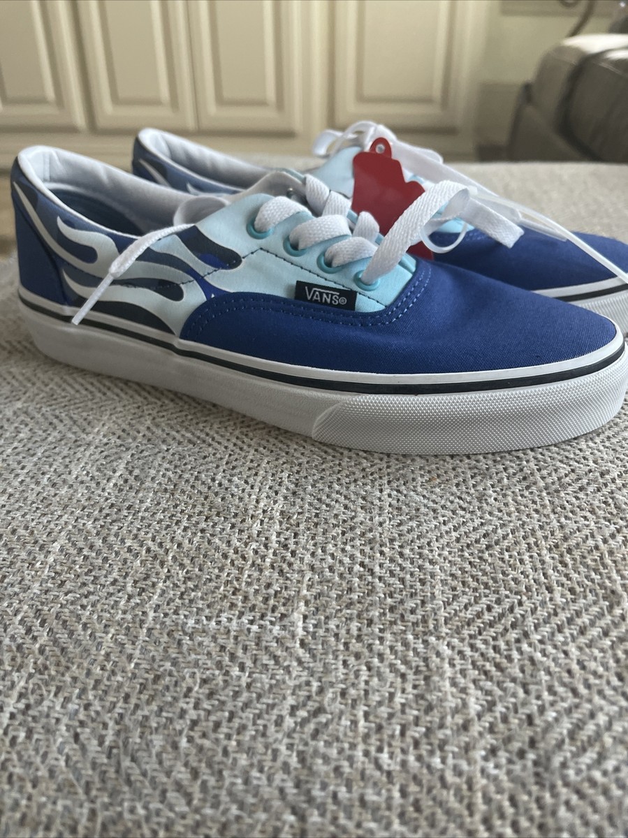 Boys Shoes Boys Vans Flames Vans Era Boys Size Shoes Blue Flame