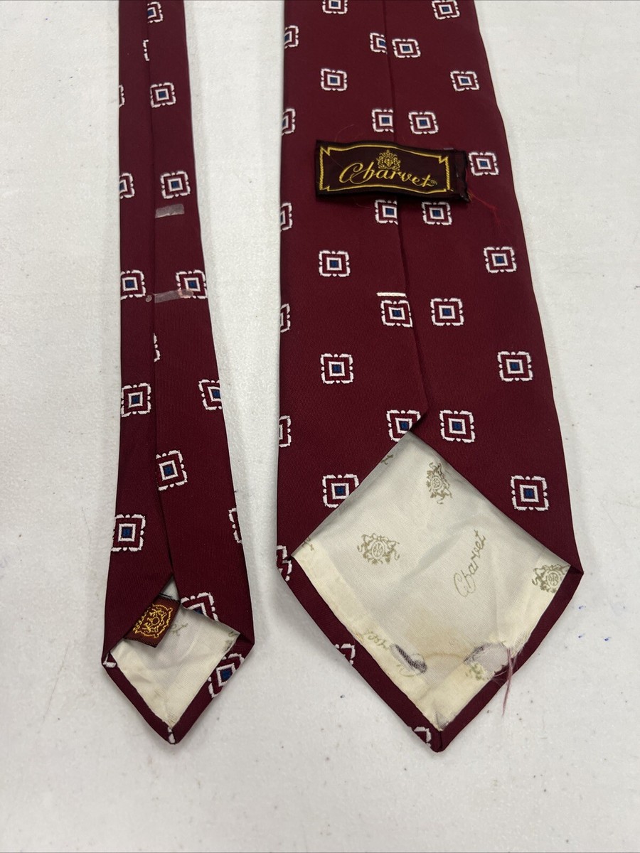 Charvet Men's Burgundy Red Geometric Neck Tie $495 | eBay