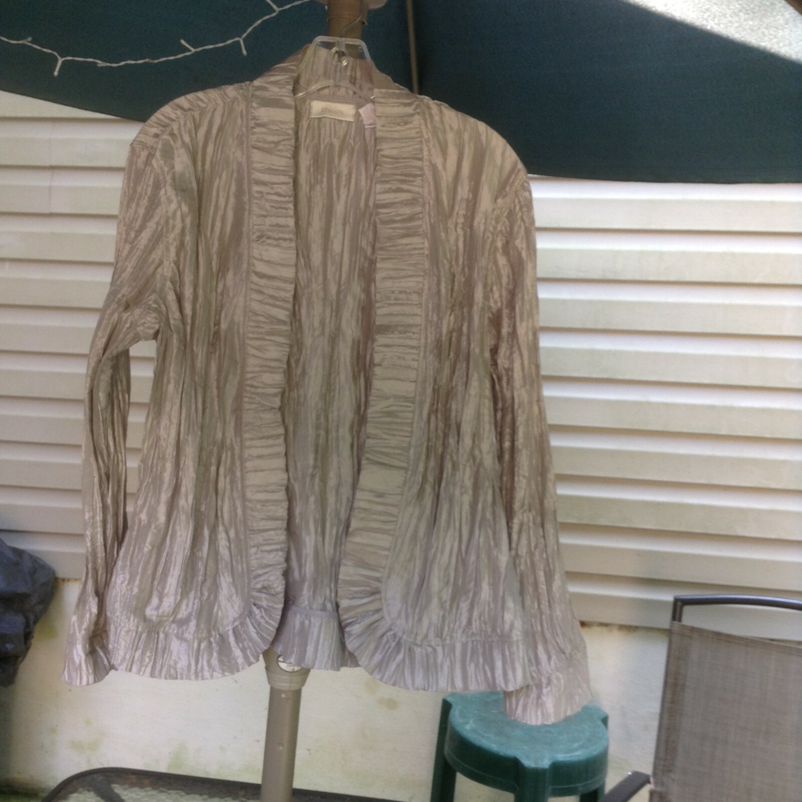 "CHICOS" Opened Buttonless Jacket Silver size 2 - image 3