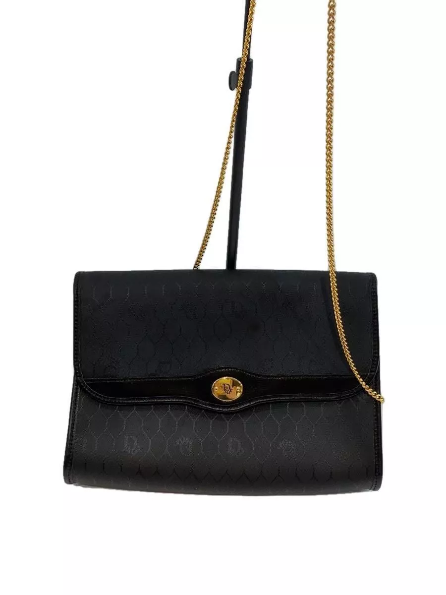 Sac bandoulière Christian Dior noir motif complet d'occasion