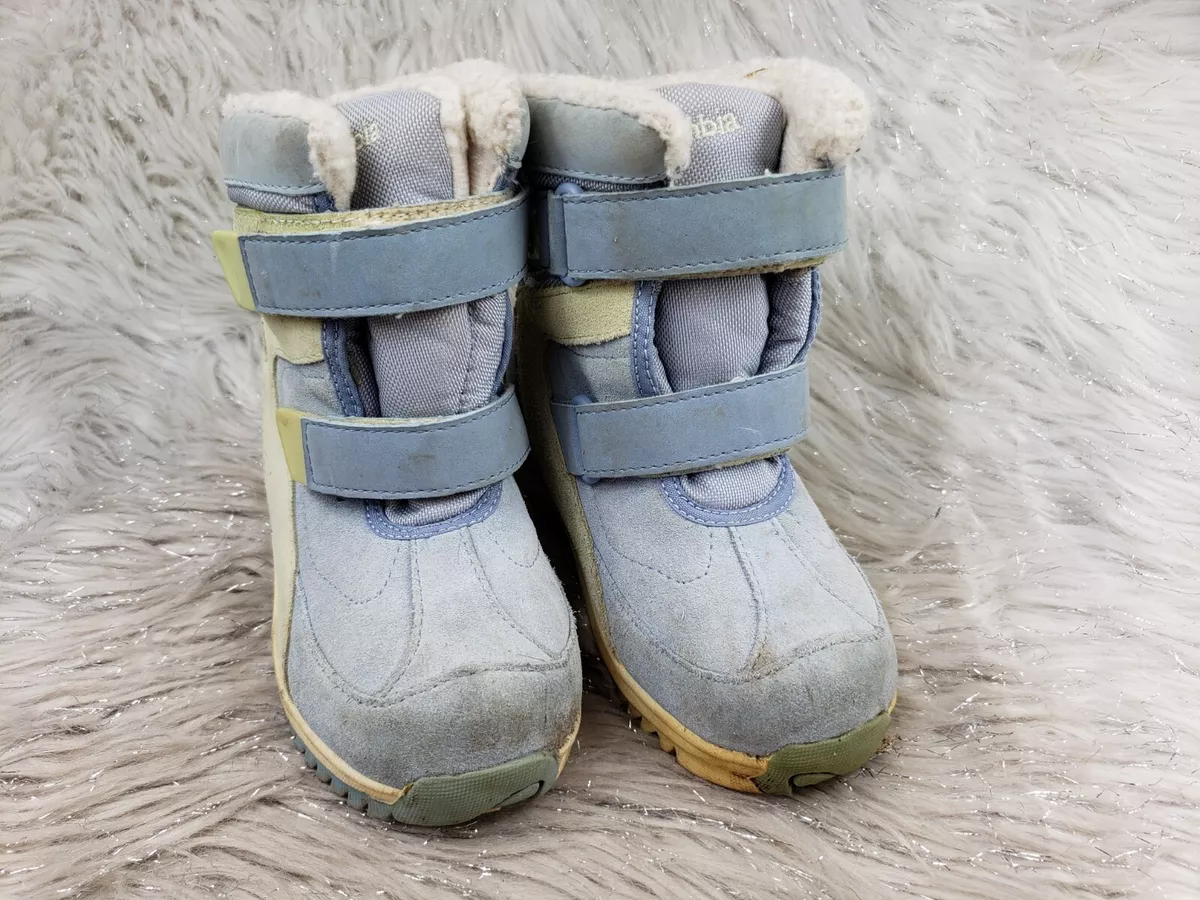COLUMBIA Nanuk Baby Blue Suede Winter Snow Boots Little Kids Size