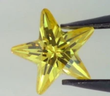 CUBIC ZIRCONIA YELLOW  COLOR 8 MM STAR CUT 2 PIECE SET