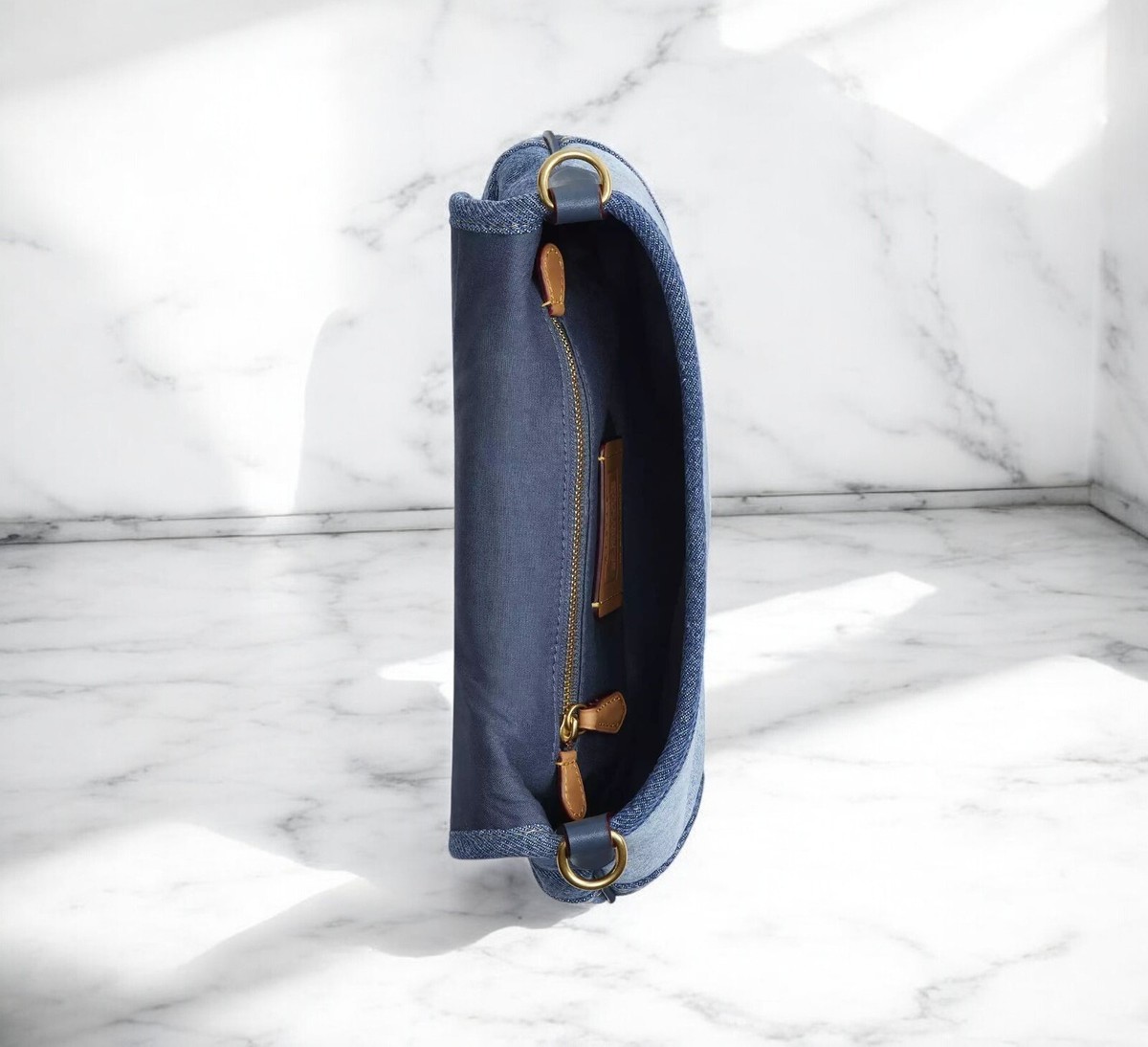 COACH Soho Shoulder Bag Upcycled Repurposed Denim Blue CR737 New