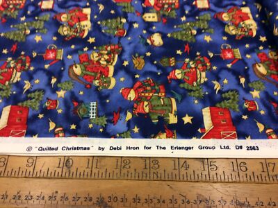 ファブリック Fabric Freedom-2563-quilted Christmas- On Blue-100% Cotton | eBay
