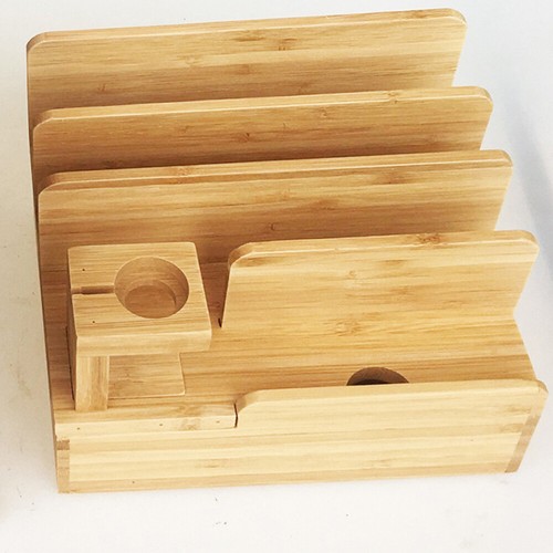 Bamboo and Wood Charger Support Desktop Bracket Charging Display Stand - 第 8/11 張圖片