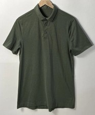 Men's Lululemon Evolution Polo Short Sleeve Shirt Palm Deco Green Size Small