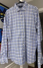 Tommy Hilfiger Men  s Slim Fit Dress Shirt TH Flex Supima Blue 16.5/34-35