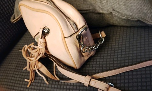 SANCTUARY PINK PEBBLED LEATHER CROSSBODY HANDBAG SOFT L@@K - Picture 6 of 11