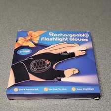 Rechargeable LED Flashlight Gloves KM-GLOVE-003 Black Detachable Washable 1 Pair