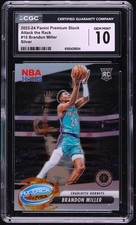 2023 Hoops Premium Stock Attack The Rack Silver Brandon Miller ROOKIE #10 CGC 10