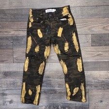 Kids Size 6 GS-115 Premium Jeans, Olive With Graffiti