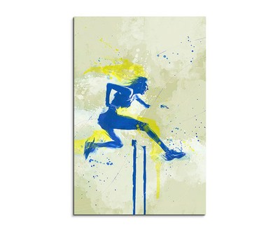 60x90cm Huerdenlauf SPORTBILDER Splash Art Wandbild Aquarell Art