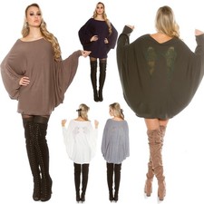 Trendy KouCla Damen Pullover Oversize Fledermausärmel AngelWings Neu