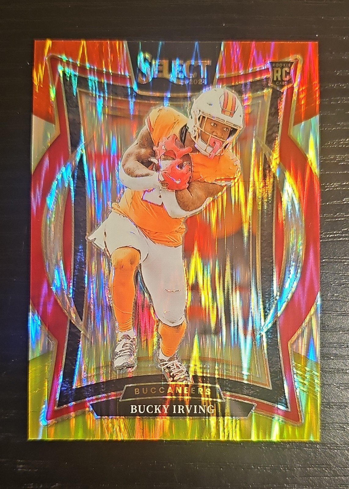 2024 Panini Select - Concourse Bucky Irving #4 Red & Yellow Shock Prizm (RC)