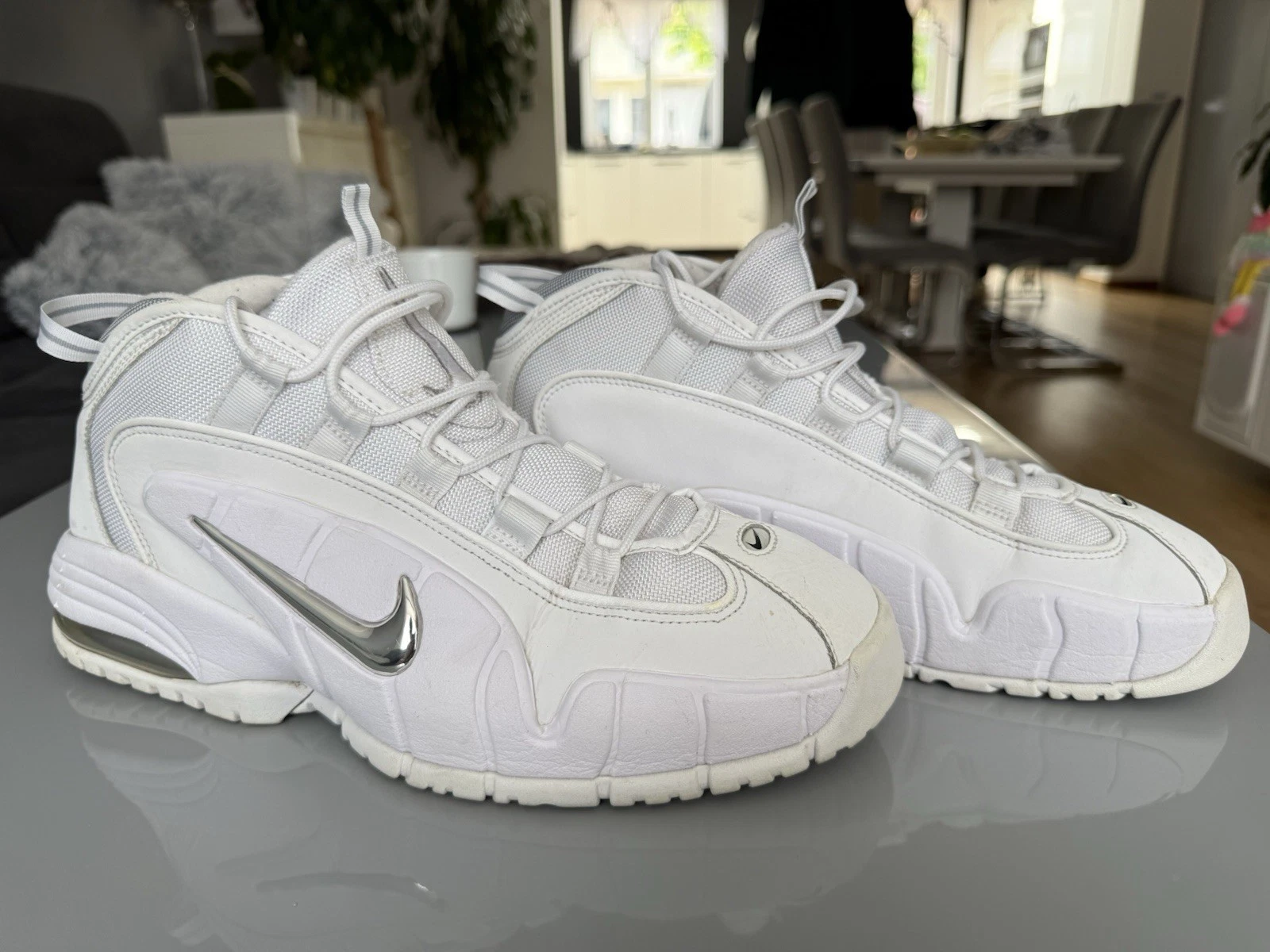 Taglia 10 Nike Air Max Penny 1 bianco metallizzato