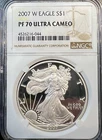 2007-W American Silver Eagle $1 NGC PF70 UC .999 1 Oz Silver Perfect Proof