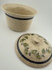 Country Ely 1989 Handcrafted Stoneware Casserole Crock Lid Leaves Blue Green — photo 7