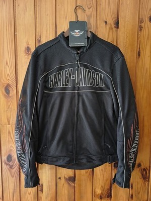 Sehr seltene Jacke #Harley-Davidson #Roadway Mesh-Bar& Shield Flames-# (Neu mit Etikett)