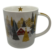 PPD Winter Tree Farm Holiday Mug New Bone China World Art Group EUC