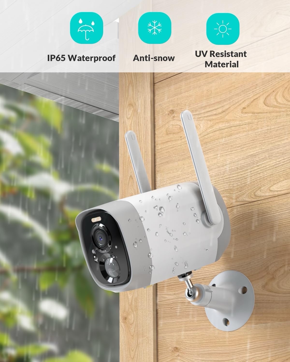 2x Solar Wireless Security Cameras 2.5K 4MP PIR Motion Night Vision Outdoor IP65