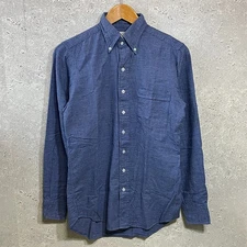 Drake's London Glen Check Shirt Blue Made in UK Size 15 - 38